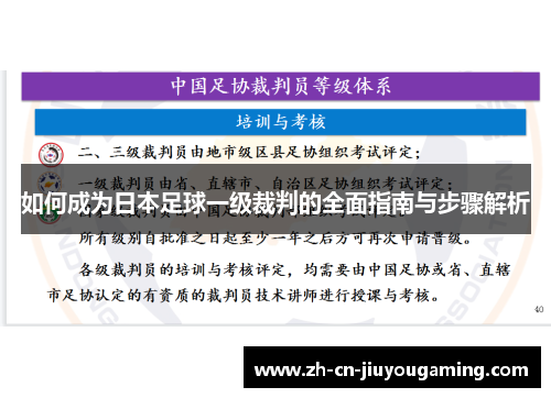 如何成为日本足球一级裁判的全面指南与步骤解析